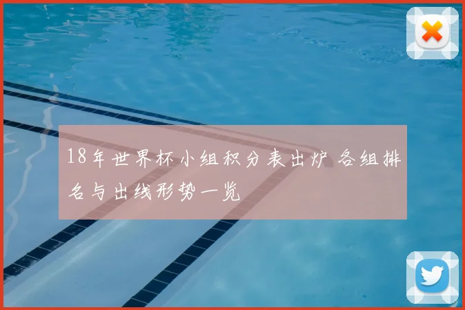 18年世界杯小组积分表出炉 各组排名与出线形势一览